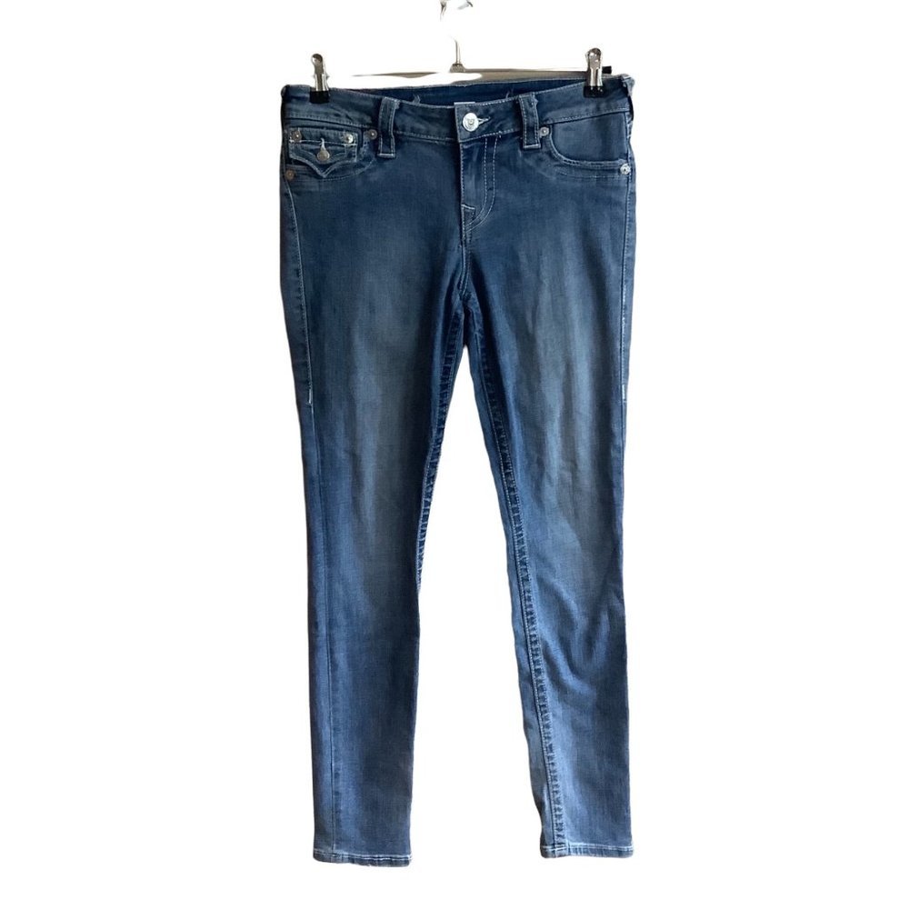 True Religion Denim Jeans Women Sz‎ 27 Super Skinny Cotton Blend Waist 32"